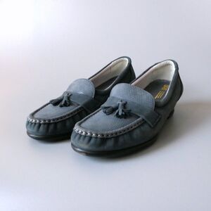 SAS Taylor Women's Sz 6.5M Blue Comfort Low Heeled Loafers Tassel Moccasin EUC